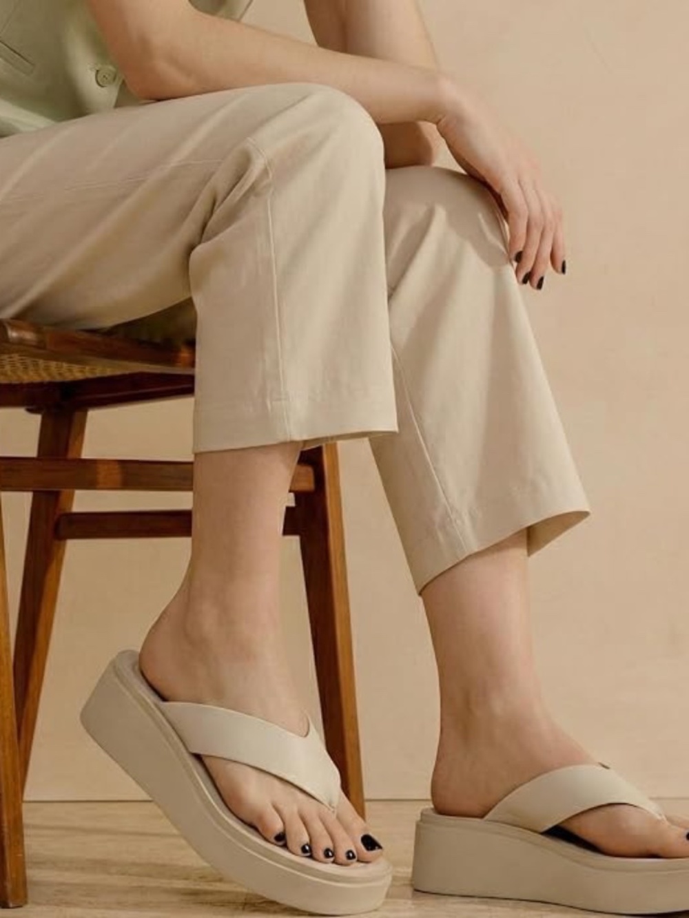 CUSHIONAIRE Pippin Chunky Platform Flip Flops, Stylish Wedge Flip Flops